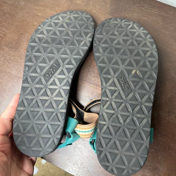 Teva Original Universal Strap Sandals Brown Teal Pattern Men’s 7 / Women’s 9 - Picture 3 of 6